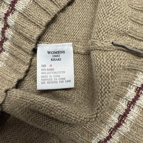 WOOLRICH CARDIGAN SWEATER KNIT BUTTON RIBBED WOMENS M NEUTRAL COTTAGECORE NEW - Picture 6 of 8